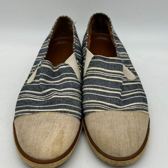 Enzo Angiolini Womens Slip On Flat Espadrilles Size 8M Blue Striped Canvas - Picture 2 of 16